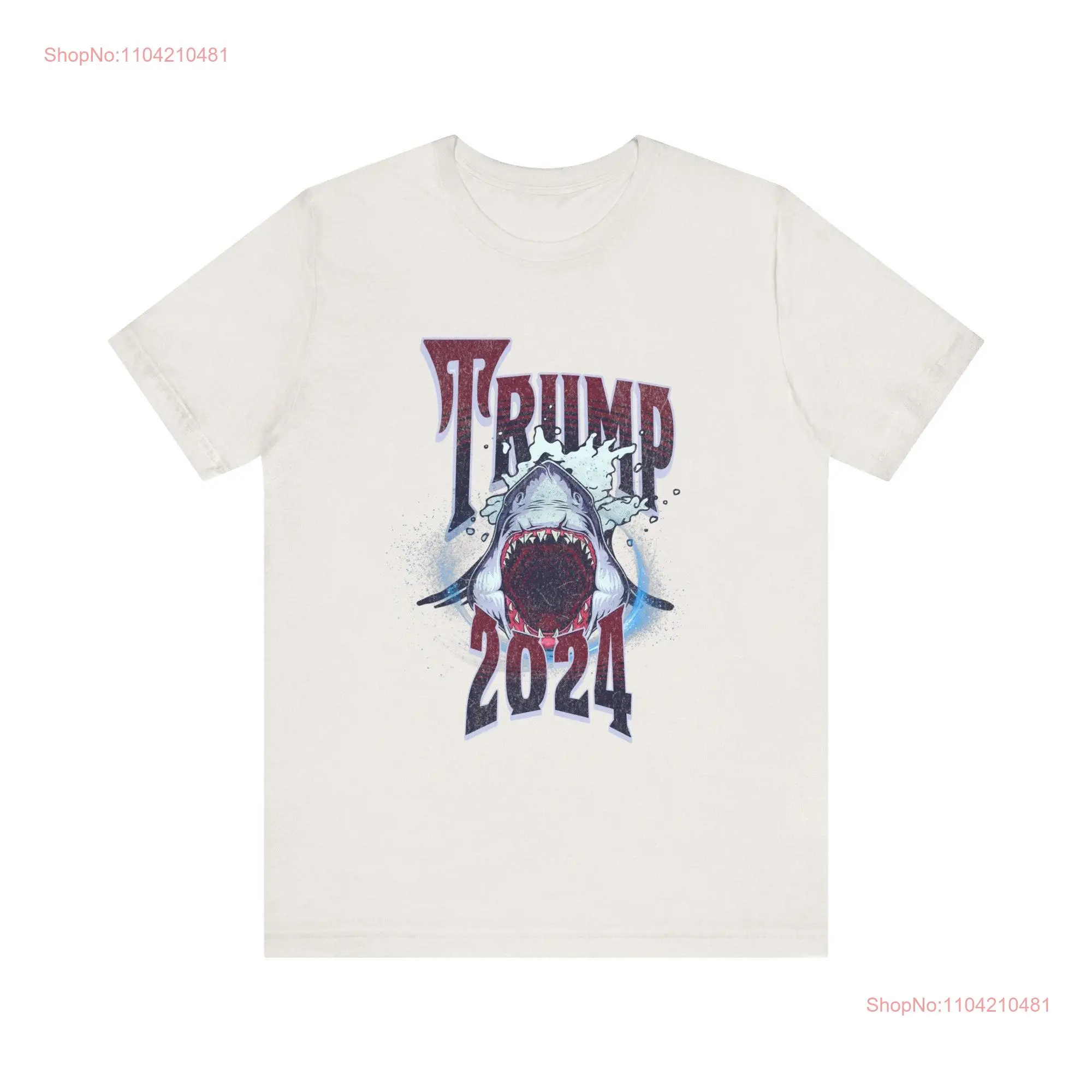 Grunge Print Shark Alert Trump Speech 2024 Jersey  T Shirt long or short sleeves