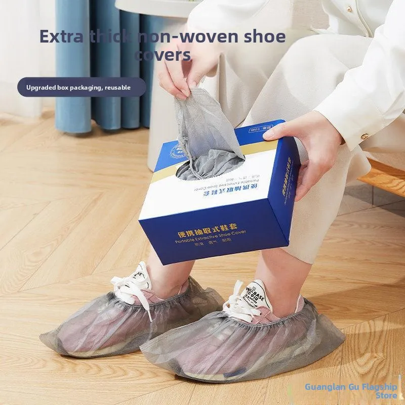 

Одноразовые утолщенные пластиковые бахилы из нетканого материала, водонепроницаемые, противоскользящие, износостойкие, для дома, для гостей, для использования внутри помещений