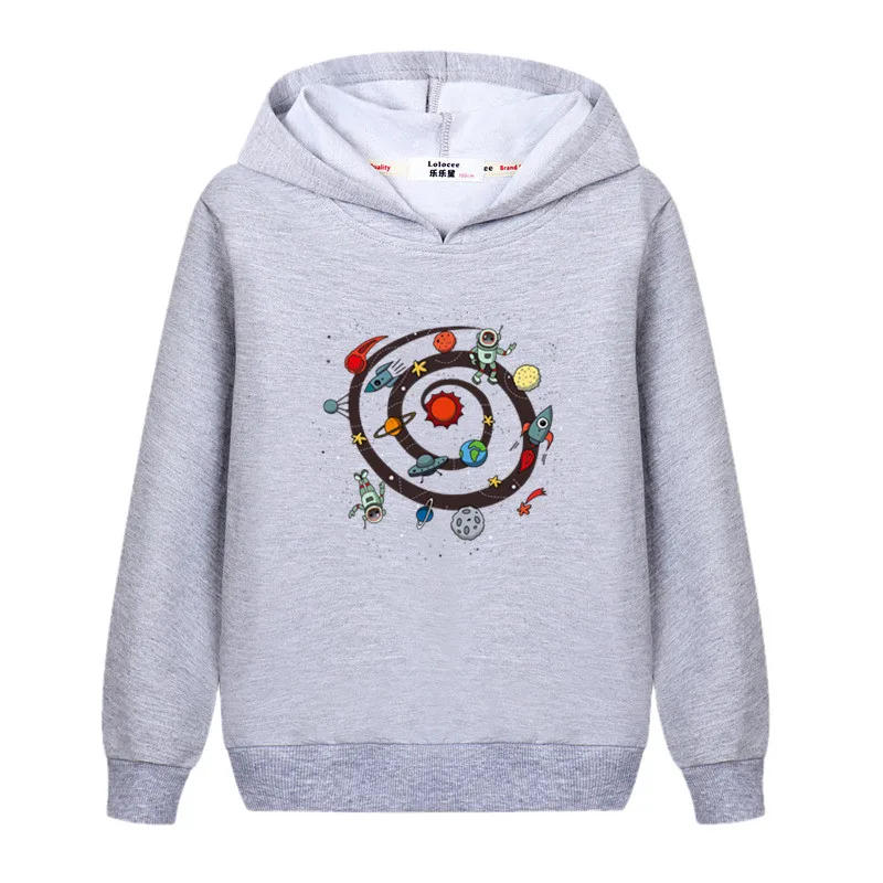 Aimi Lakana Children Solar System Pattern Hoodie Boys Spring Autumn Sweater Astronaut Long Sleeve Pullover