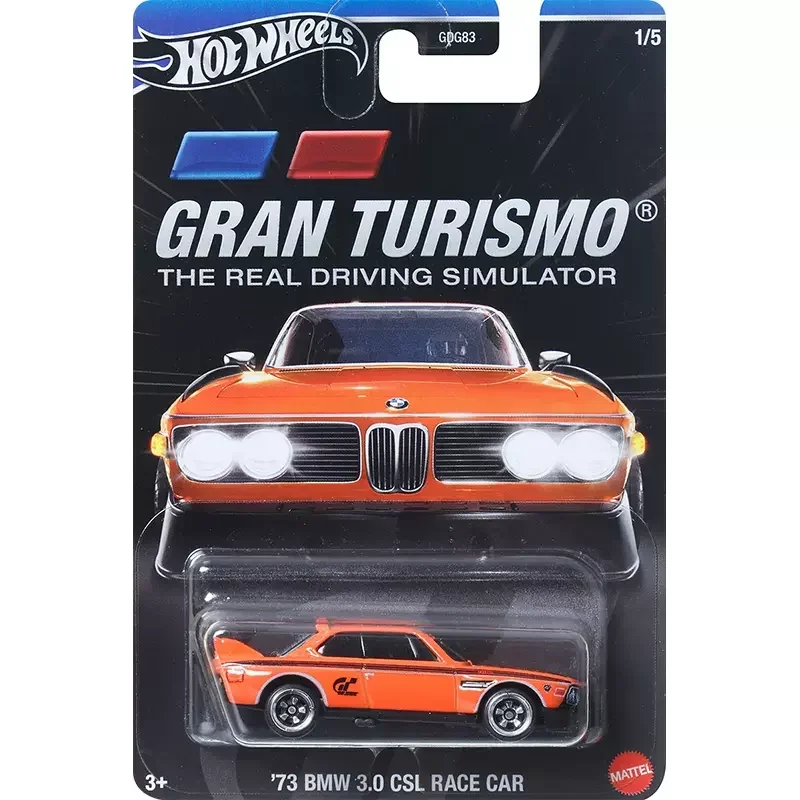 오리지널 핫 휠 자동차, 그란 투리스모 오렌지 73 BMW 3.0 CSL 경주용 자동차, 실제 운전 1/64 다이캐스트 합금 차량, 소년 모델 장난감