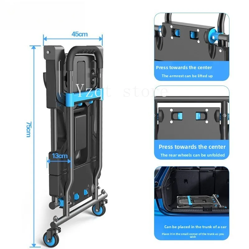 Trolley, outdoor camping cart, supermarket replenishment, portable folding cart, camping cart, shopping cart