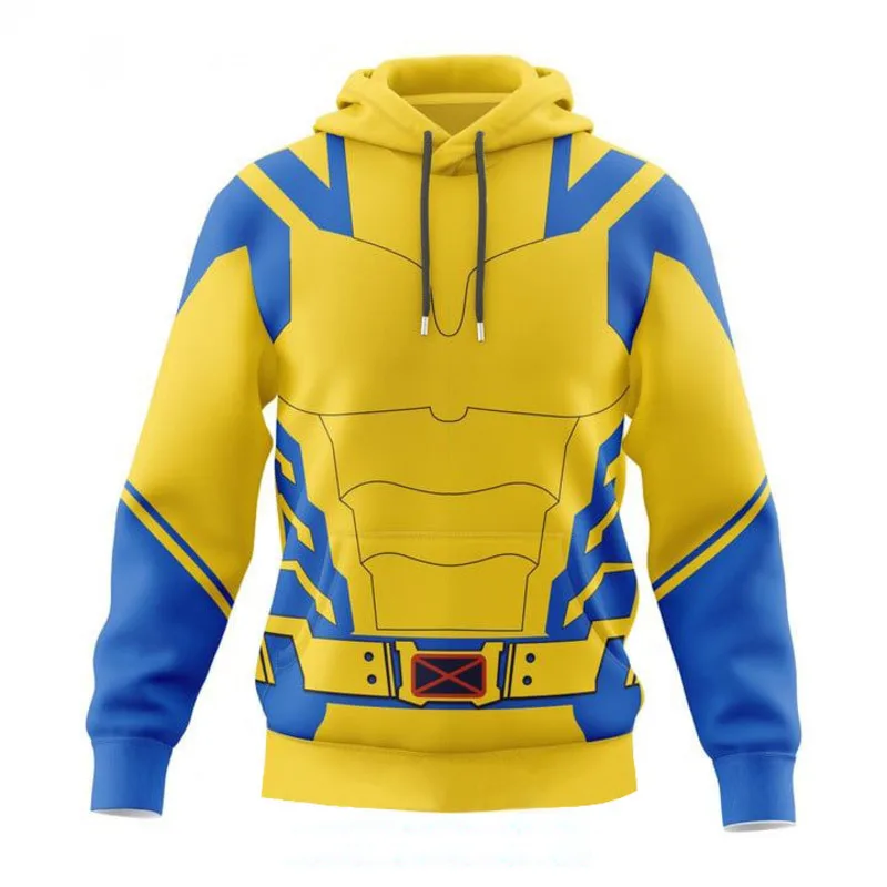 Deadpooled Wolverined Cosplay Hoodie Superhero 3D Polyester Autumn Halloween Unisex Jacket Thin Party Deadpooled Costume