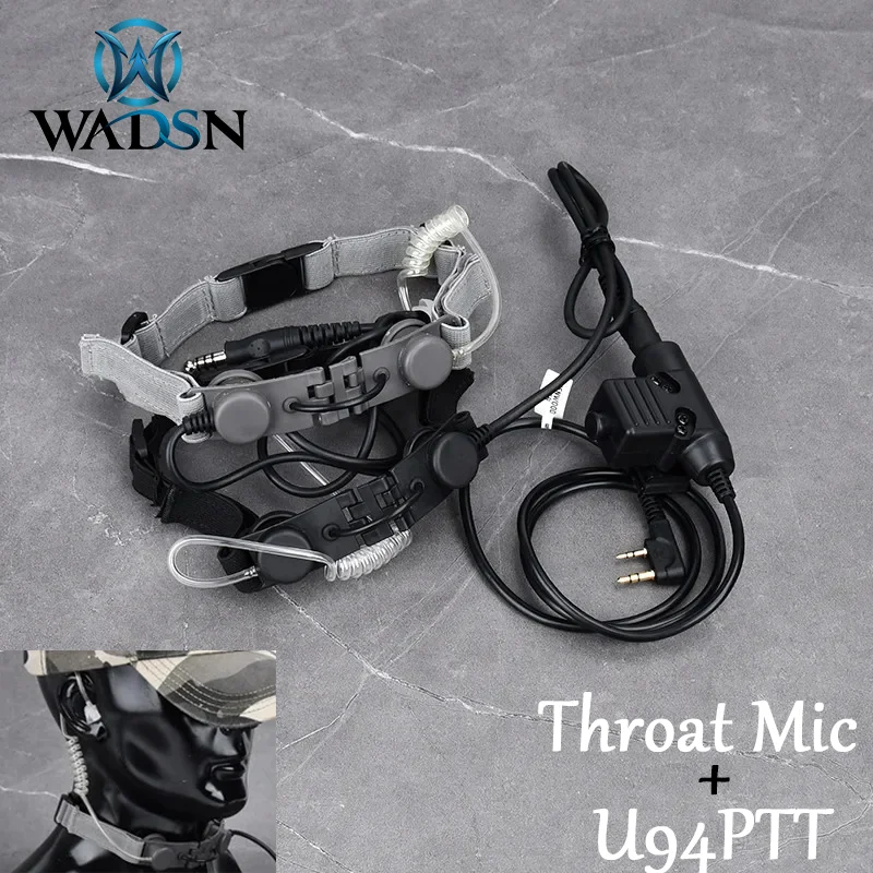 

Tactical Head-mounted throat microphone Military earphones collocation Kenwood U94 PTT Suitable For Moto Midland Walkie Talkie