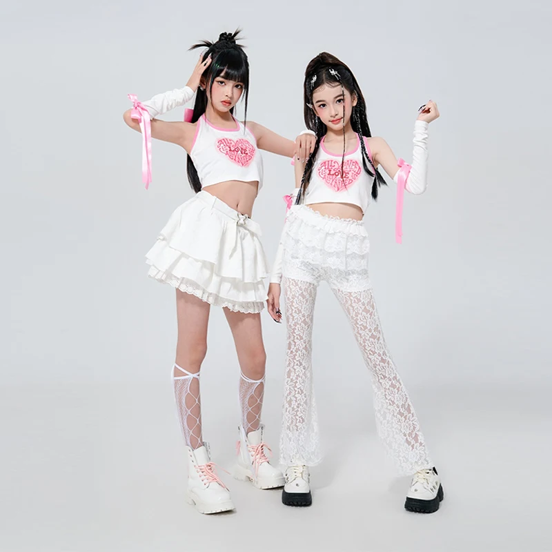 

Sweet Style K POP Outfit Jazz Dance Costume Girl Hip-Hop Performance Clothing Kids Fashion Runway Music Festival Clothing XH2933