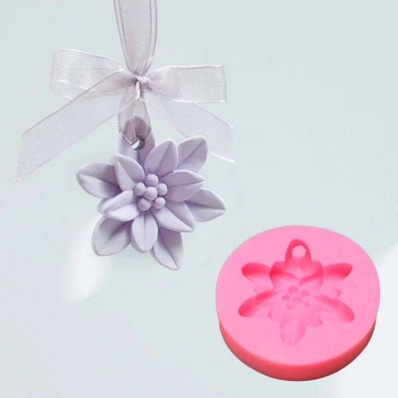 Flower Car Ornaments Rearview MirrorPlaster Pendants Silicone Molds for Wedding Birthday Souvenirs Making Aroma Gypsum Wax Mold