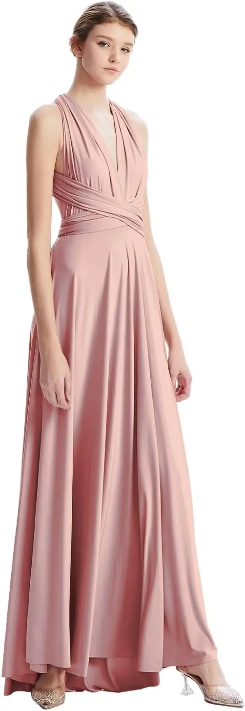 2025년 신상품 다용도 들러리 드레스, 웨딩 게스트 드레스, 플러스 사이즈 이브닝 가운, 맥시 컨버터블 멀티 방향 드레스