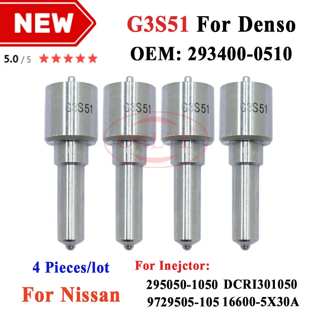 

4PCS New Common Rail Diesel Injector Nozzle G3S51 G3 Series for 295050-1050 16600-5X30A Fuel Injectors