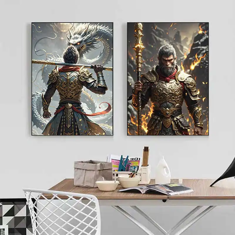 Black myth Wukong decorative mural domestic stand-alone game merchandise poster living room room wall decoration painting