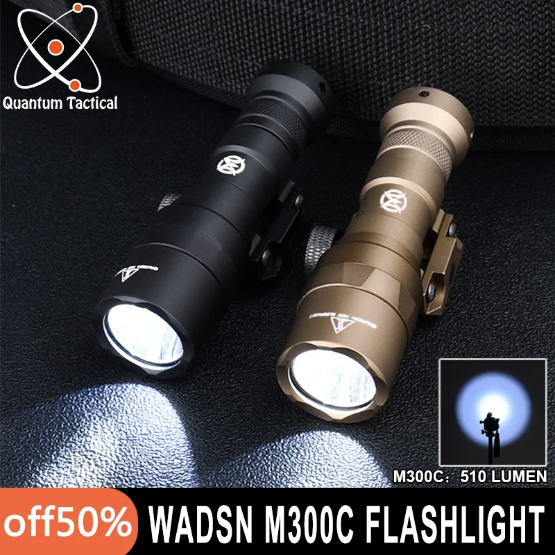 

Tactical Wadsn M300C Flashlight m300 Mini LED Spotlight Metal M300c 510 Lumen Powerful Outdoor Hunting Scout Light Fit 20MM Rail