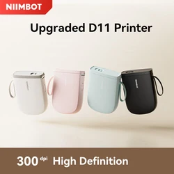 Niimbot-Mini impresora térmica D11 mejorada, máquina de etiquetas autoadhesivas inalámbrica de 300 DPI, etiquetadora de etiquetas de nombre de código de barras de bolsillo sin tinta