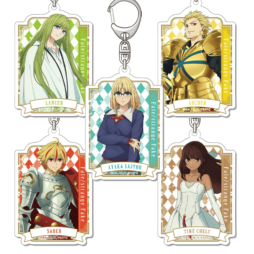 Fate Ayaka Sajyou Saber Tine Chelc Archer Lancer Flat Esaroos Sigma Francesca Prelati HD Acrylic Keychain Bag pendant Fans Gifts