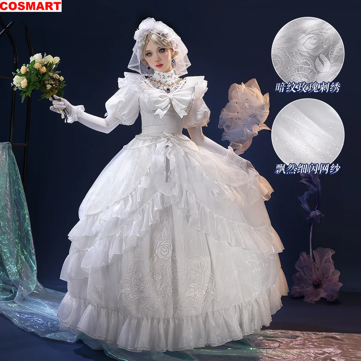 

COSMART Identity V Marie Promised Day Game Suit Elegant Dress Uniform Cosplay Costume Halloween Party Role Play Outfit Women