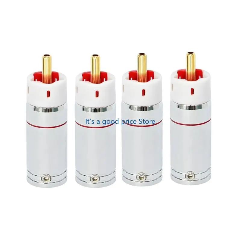  Set Screw Male Cable Ends 4Pack for Home Media Wire Changes