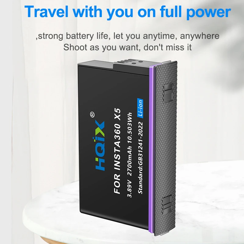 HQIX pour batterie chargeur d'appareil photo lnsta360 X5