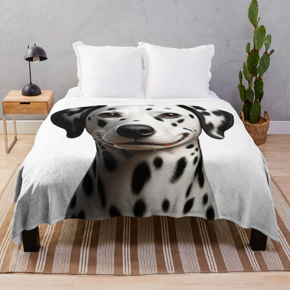 Cute Spotted Dalmatian: Energetic Guardians and Devoted Companions Throw Blanket For Baby Flannel Beach Blankets