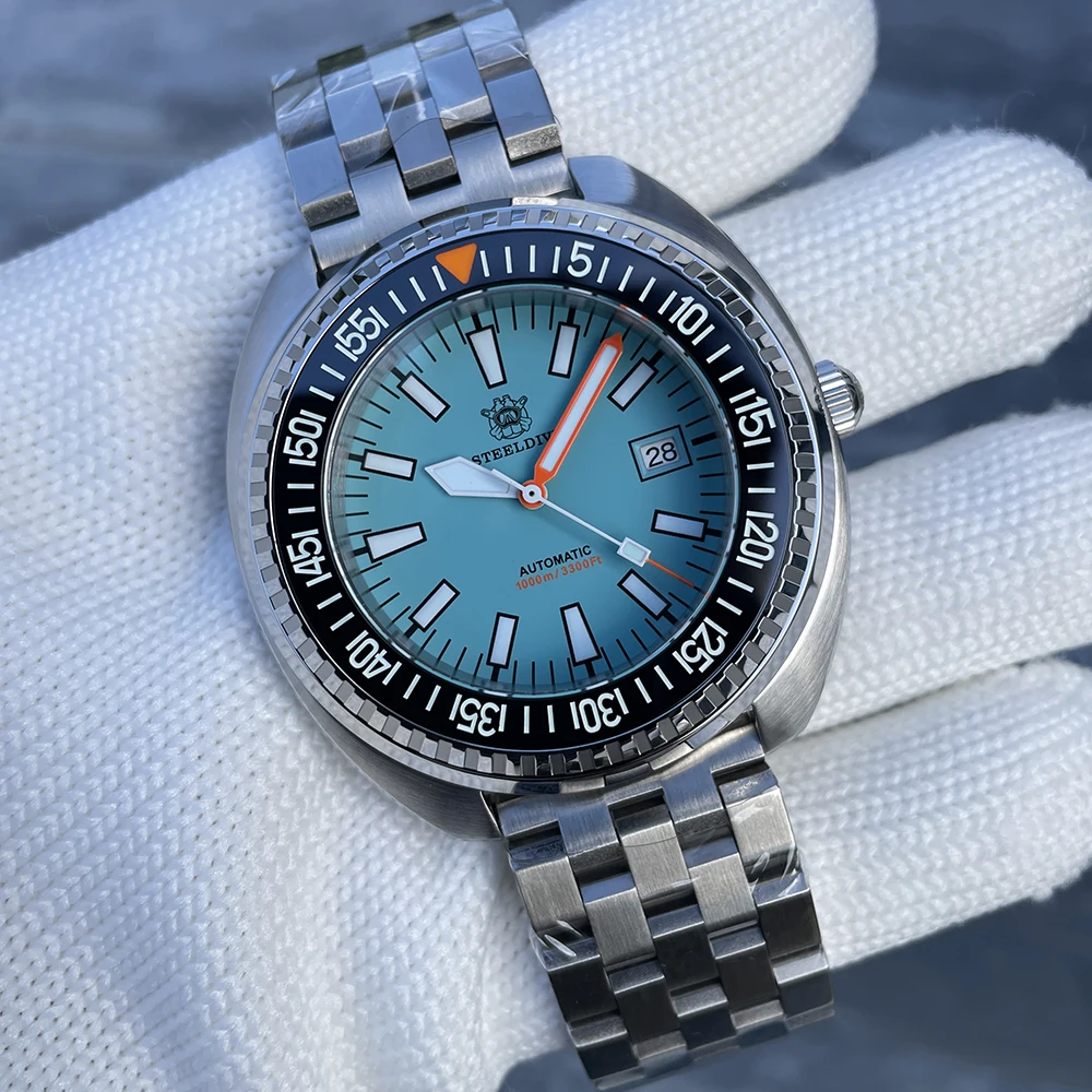 

STEELDIVE SD1983 Turquoise Dial 1000M Waterproof 49MM Big Size NH35 Automatic Ceramic Bezel Sapphire Glass Dive Watches for Men