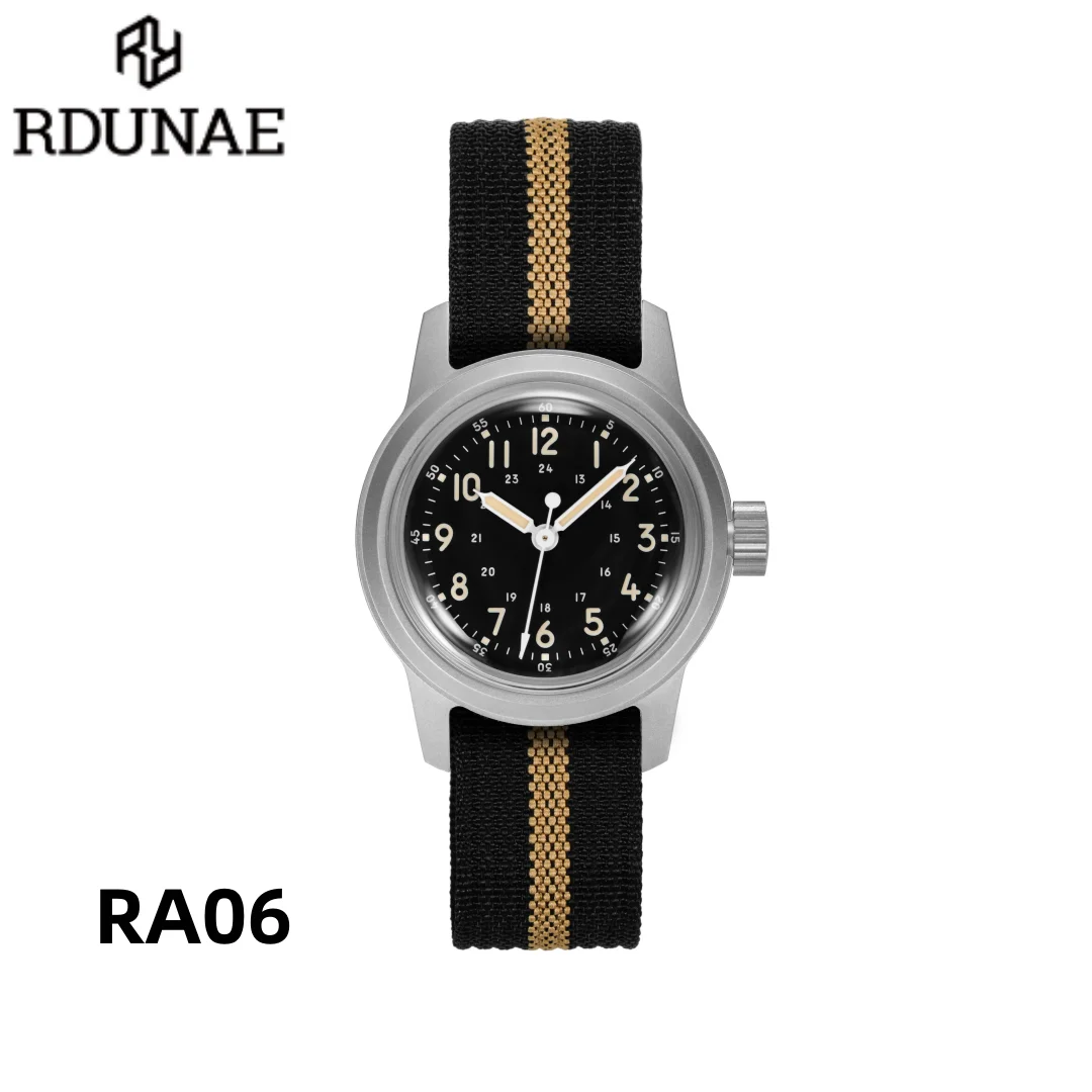 RDUNAE 2024 New Vintage Military Quartz Watch RA06 Miyota Super 2035 K1 Mineral Glass Stainless Steel Waterproof Watch