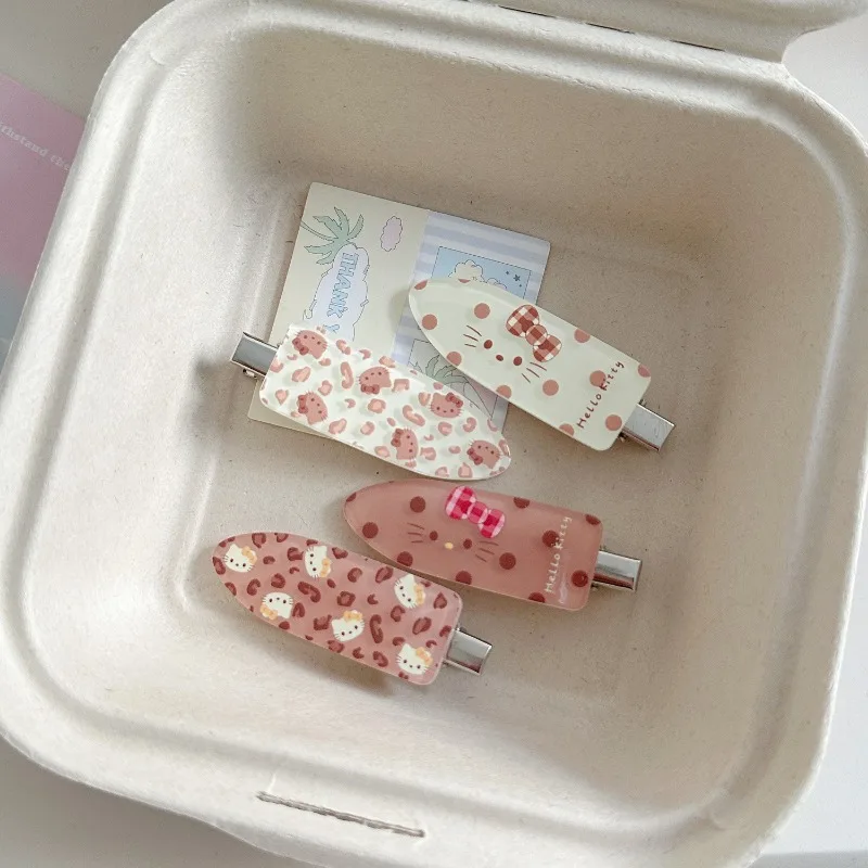 4 قطع سانريو مرحبا كيتي دبوس الشعر الكرتون مشبك شعر باريت لطيف الحلو ماكياج الجانب الانفجارات كليب الفتيات إكسسوارات الشعر أغطية الرأس