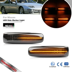 Smoke Sequential Amber Emblem Side Marker Light For Nissan 300ZX Z32 1990-1996 OE Replacement Turn Signal Accessories 26100RN851