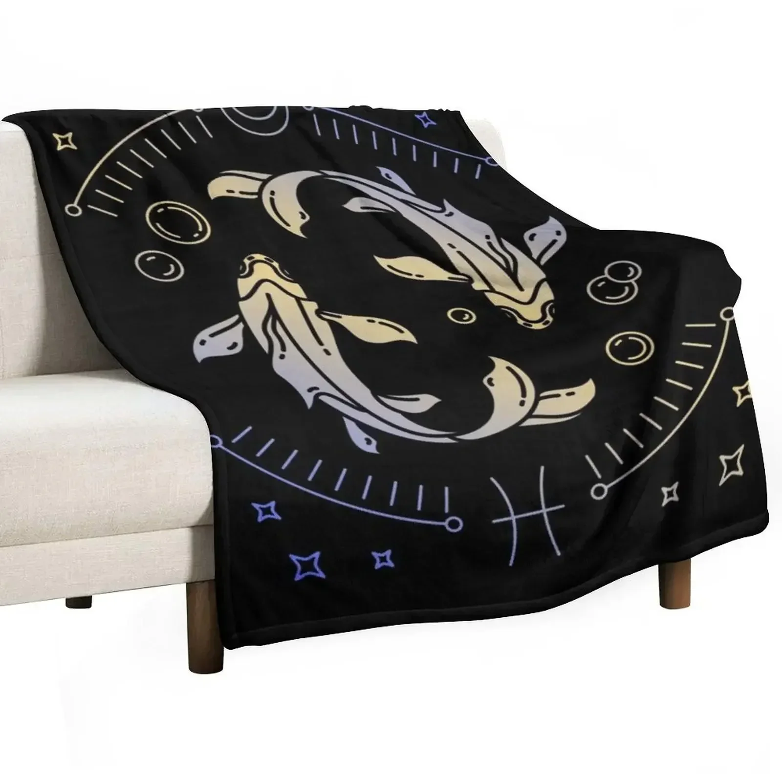 

Golden Pisces Design - Age of Pisces - Pisces Gift, Zodiac Astronomy, Phone Case, Shirt, Pisc Throw Blanket Nap Blankets