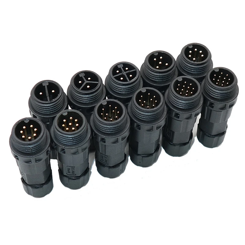 M16 waterproof connector 2-core/3-pin/4-hole/5p/6/7/8/9/10/11/12 male and female mating connectors