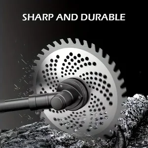 مجموعة جزازة العشب ذات الشفرة الثابتة 4 قطع متينة 40/60/80 أسنان مع أجزاء إزالة الأعشاب الضارة من حديقة الشفرة الخشبية 1 قطعة أفضل 10 قطع غيار جزازة العشب للمبيعات - رقم 1