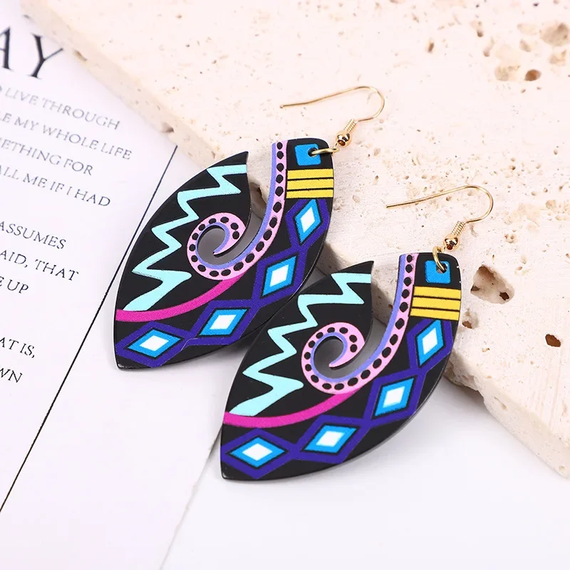 

Vintage Bohemian Trendy Design Earrings Colorful Eye Paint Ethnic Style Earrings for Women Girls Party Wedding Vacation Gift