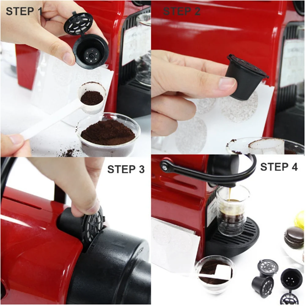 10PCS for Nespresso Refillable Reusable Coffee Capsule Coffee Filter Cup Machine Capsule Plastic Filter,A