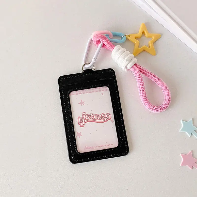 PU Photocard Holder Keychain Idol Photo Sleeve Multipurpose Credit ID Bank Card Holder Student Card Case Protective Case