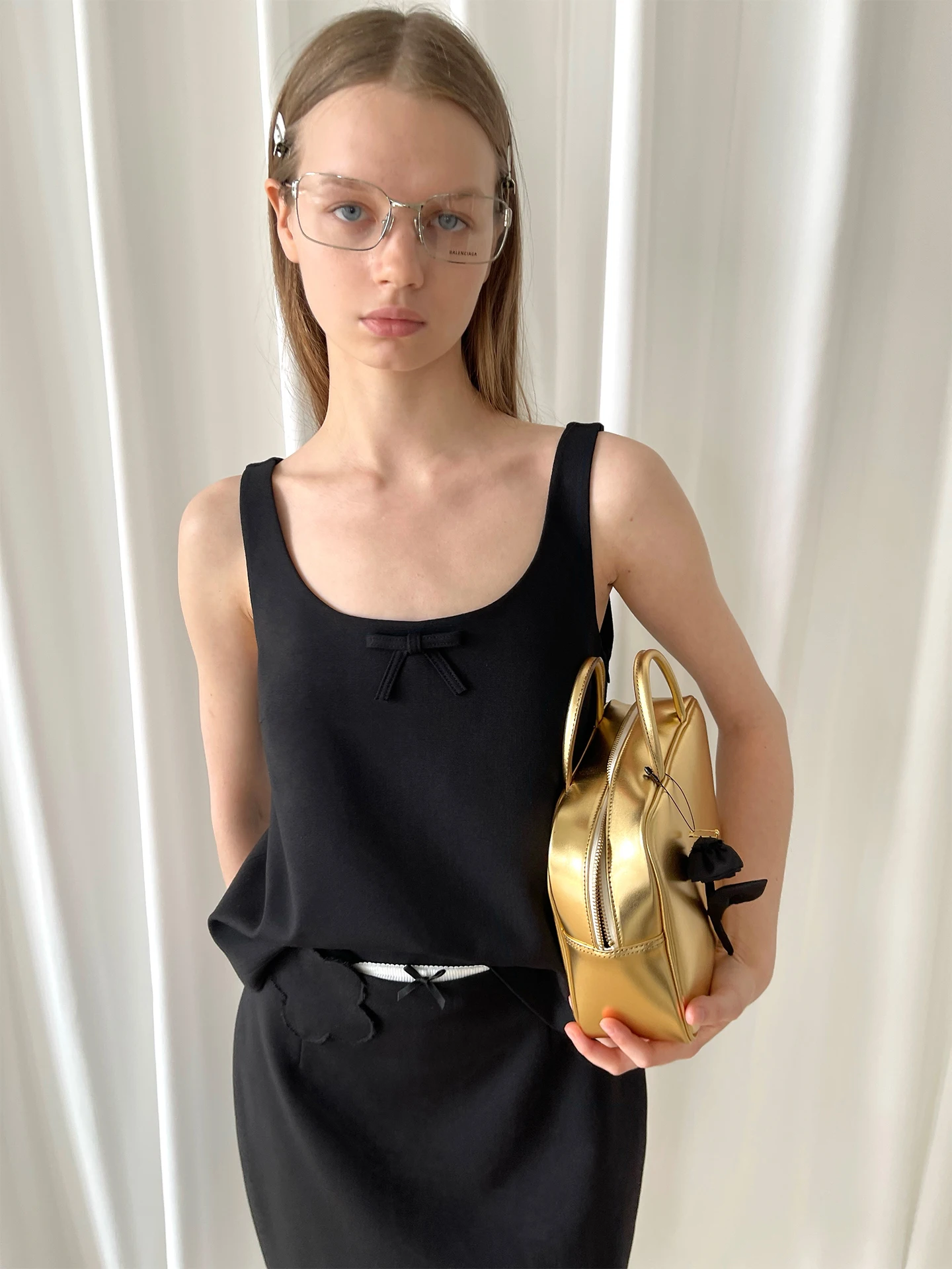 

Bla Precision Spun Wool Knot Vest PFF GIRL Commute Sle Loose Fit Polyester Fiber Single Piece Regular Length Ov...