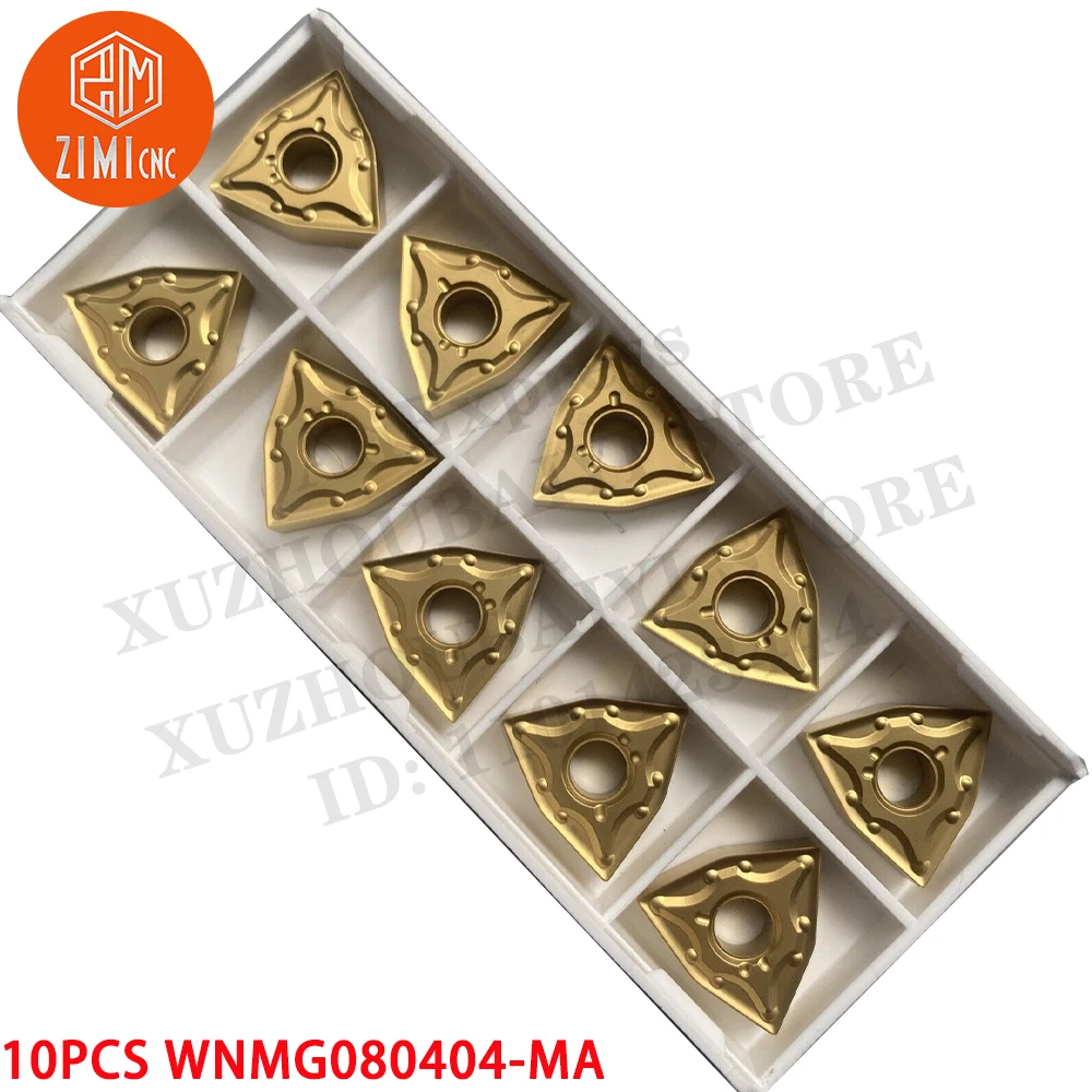 10 pezzi WNMG080404-MA WNMG080404-MA Utensile per tornitura in cermet Taglierina per tornio CNC Strumento per tagliare Lama per utensili per tornio in metallo Inserti meccanici