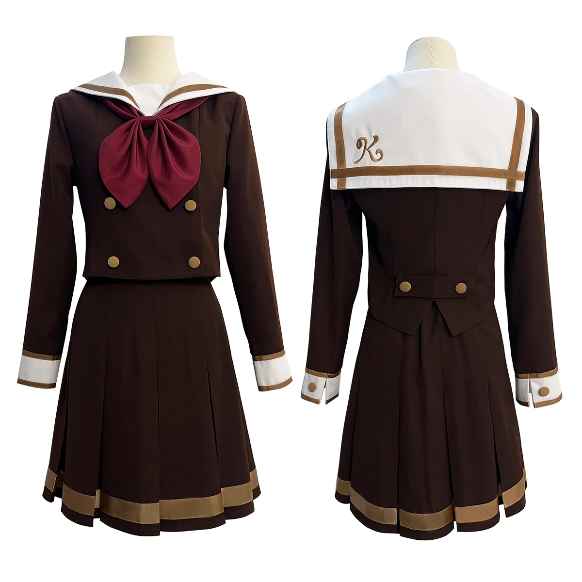 

HOLOUN Sound Euphonium Anime Okame Kumiko Kato Hazuki Kawashima Cosplay Costume School Uniform JK Skirt Bow Tie Coffee Color