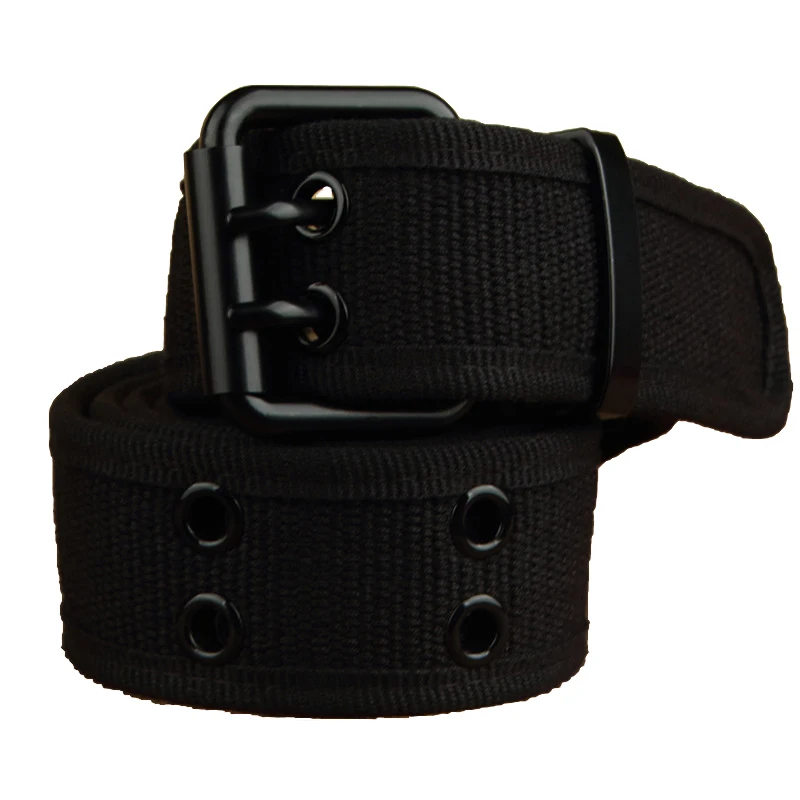 Ceinture en toile à Double sténopé pour hommes et femmes, décontractée, tendance, polyvalente, Simple, reliure, beau Style neutre, personnalité