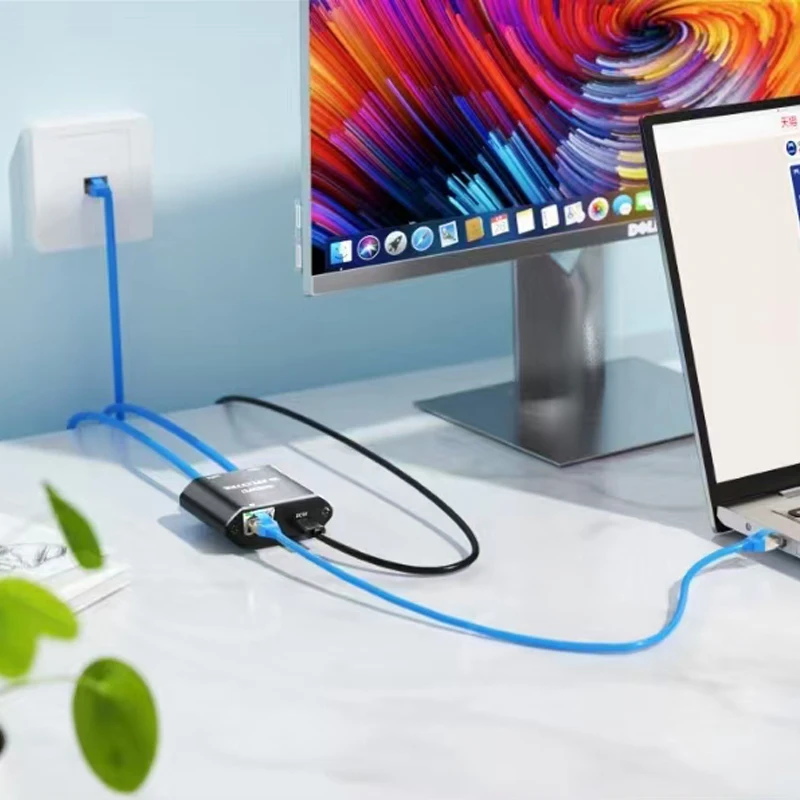 Internet Splitter Box, 1000Mbps, Plug and Play, Switch de Rede, Cabo de Rede Gigabit, Adaptador Splitter, RJ45 Ethernet