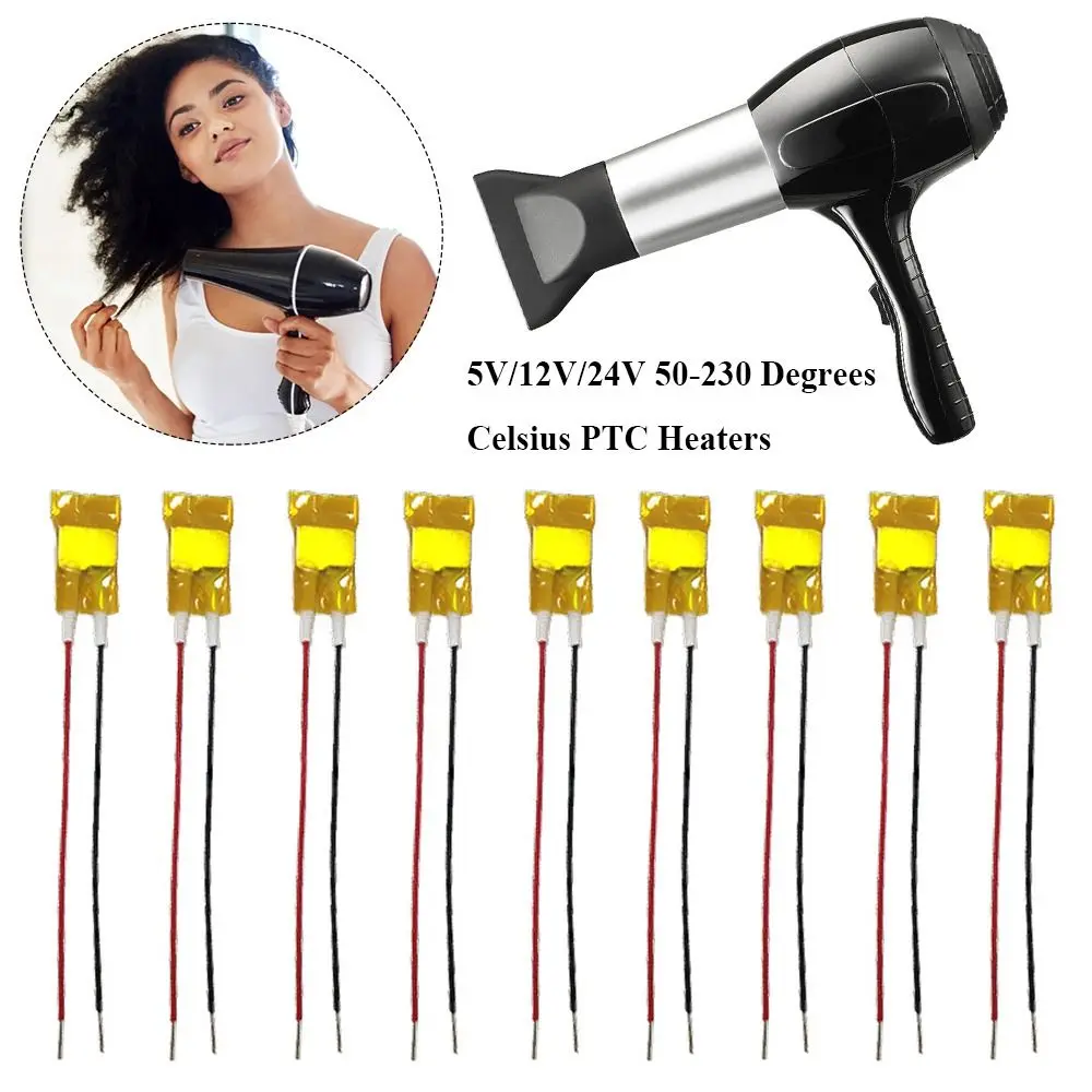 50-230 Degrees Celsius PTC Heaters 5V/12V/24V Heating Element Hair Dryer Accessories Curlers Heater Poultry Incubator Tools