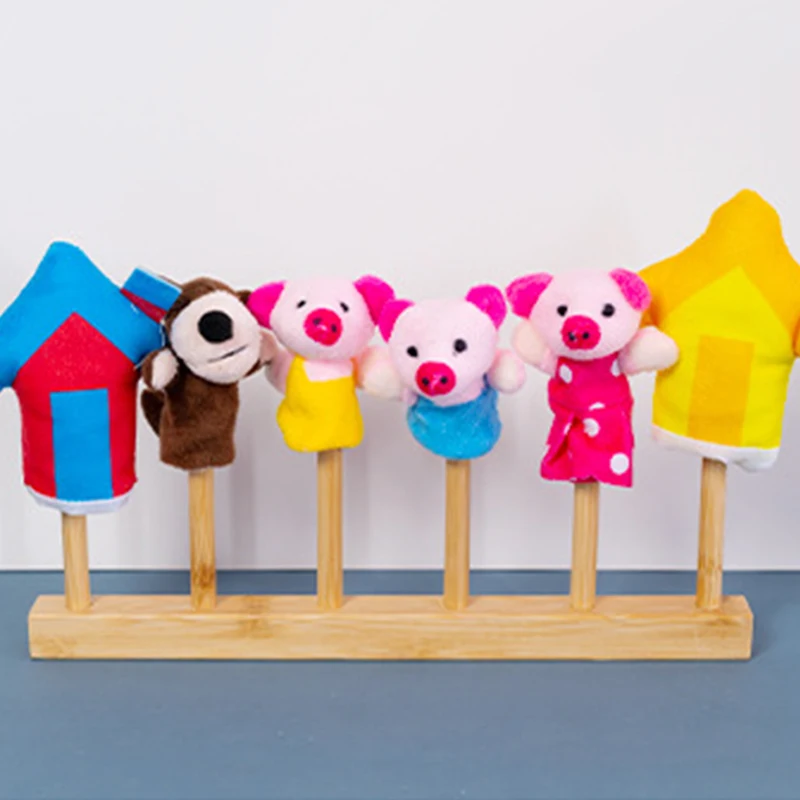 Vingerpoppetjes Set Baby Cartoon Dieren Pluche Poppen Familie Handpop Doek Theater Kinderen Educatief Speelgoed voor Kinderen TMZ