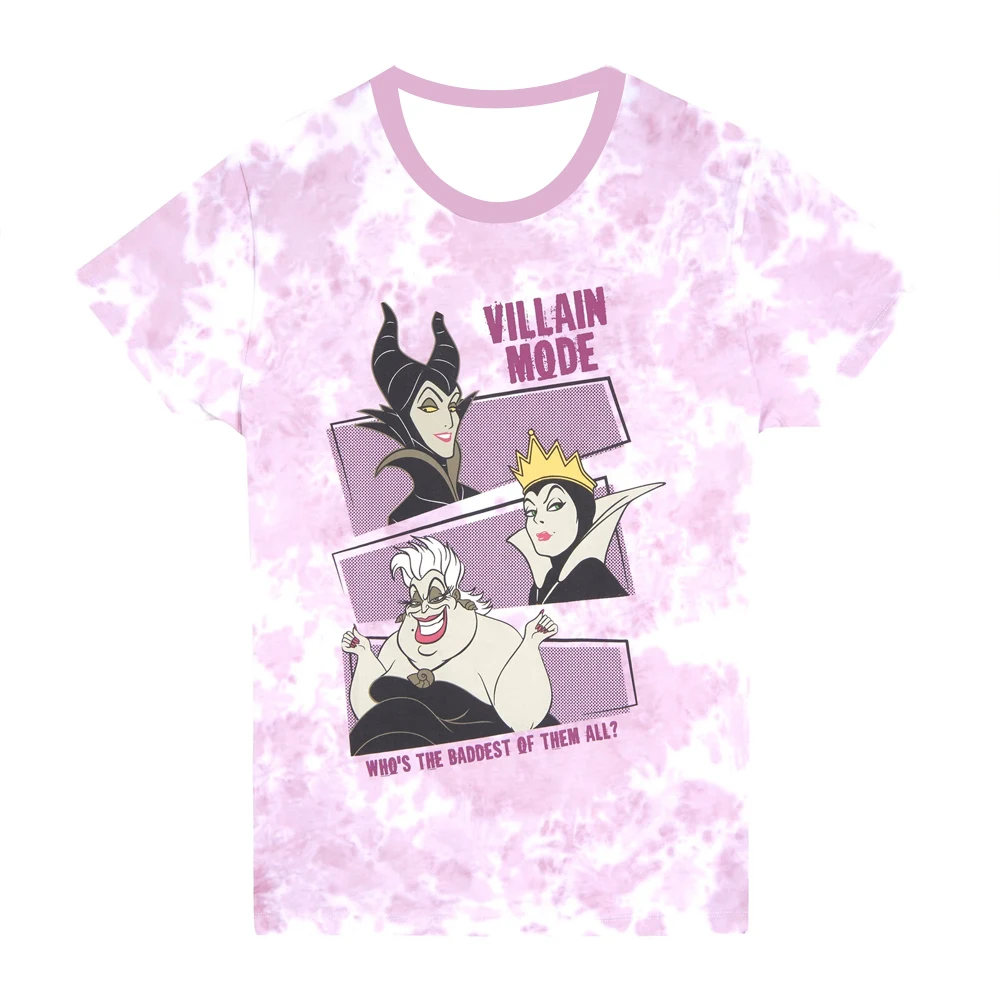 

Футболка Villains «Villain Mode» для мальчиков и девочек розовая «Кто самый лучший из них всего» Слоган с Малефисентой Злой Королевой Урсулой