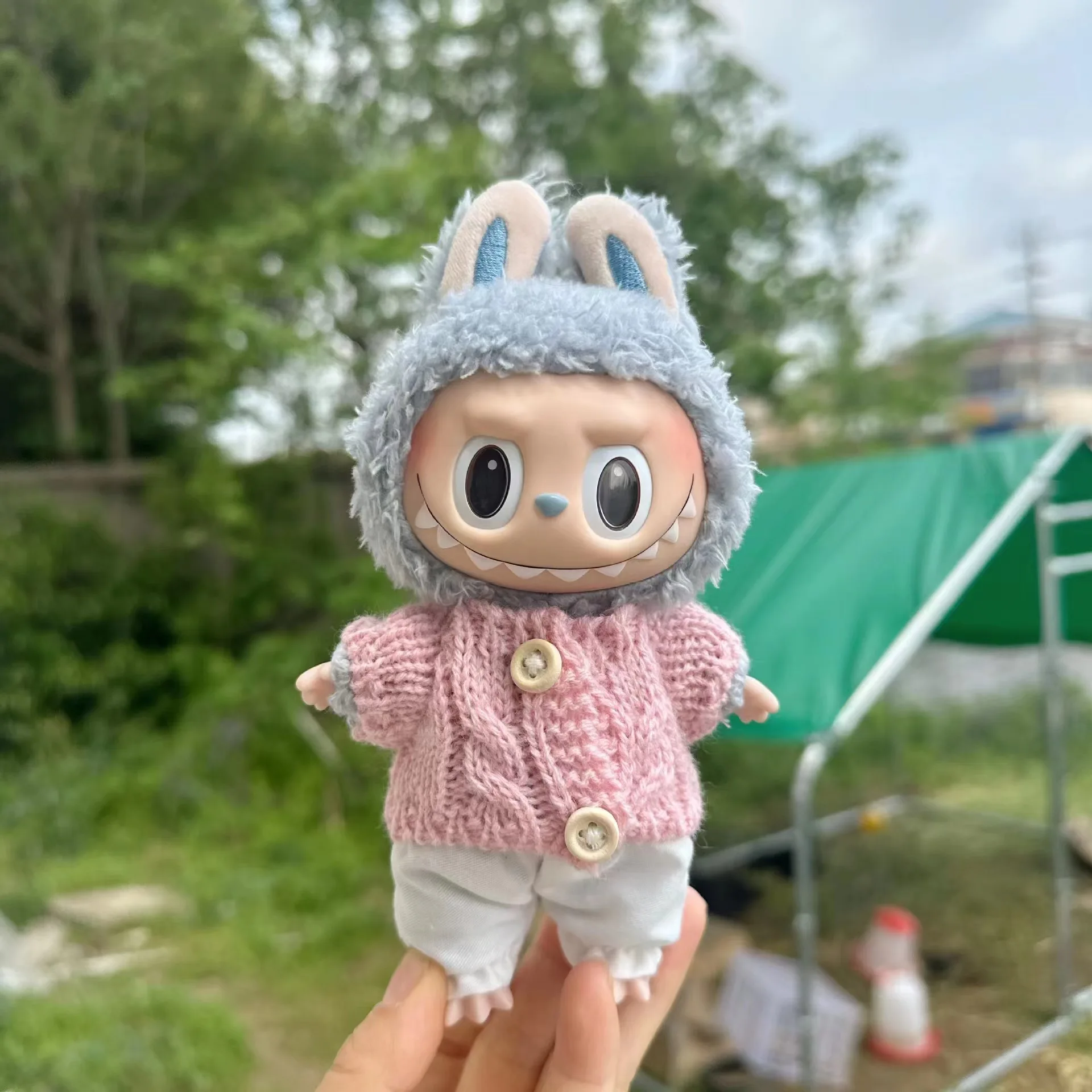 17cm Cute Mini Plush Doll\'S Clothes Outfit Accessories For Korea Kpop Exo Labubu Idol Dolls Sweater Clothing DIY Girl Gift