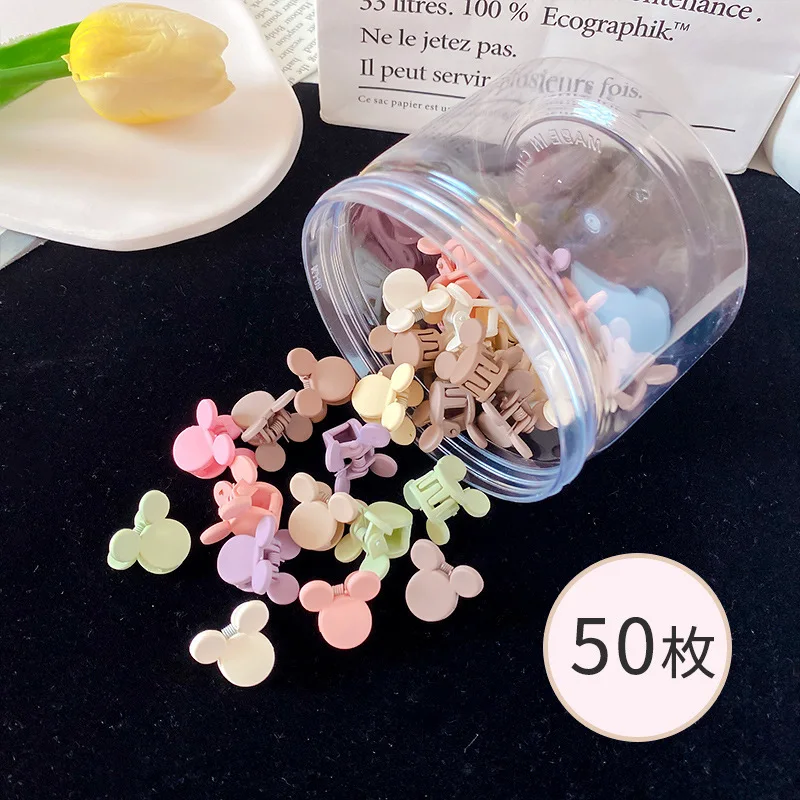 30/50pcs Disney Cute Cartoon Princess Girl Hairpins Colorful Flower Mini Mickey Hair Claws Kids Headwear Hair Accessory For Girl
