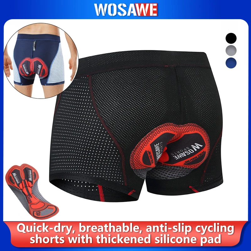 WOSAWE Upgrade Cycling Shorts Men Cycling Underpant Pro Shockproof Padded Bicycle Underpant MTB Road Bike Underwear Man Shorts