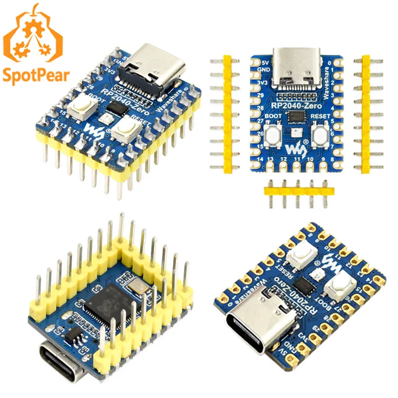 

RP2040-Zero Board USB-C connector Dual-core Arm Cortex M0+ processor 2MB Flash For Raspberry Pi Microcontroller PICO