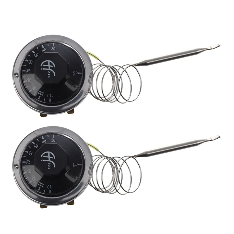 

2X AC 250V 16A 30-110C Temperature Control Capillary Thermostat For Electric Oven