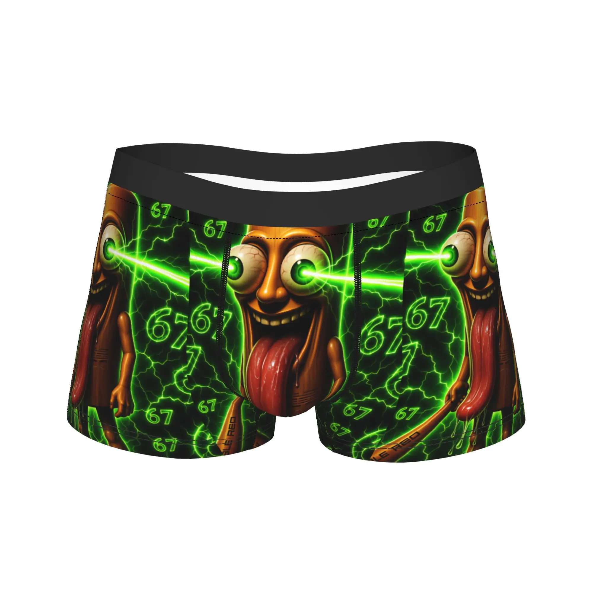 Tung Tung Sahur 67 Green Laser Eyes Crazy Meme Shorts Briefs  Underwear Trenky Men's Soft Trend Trunk Print Plus Size Panties