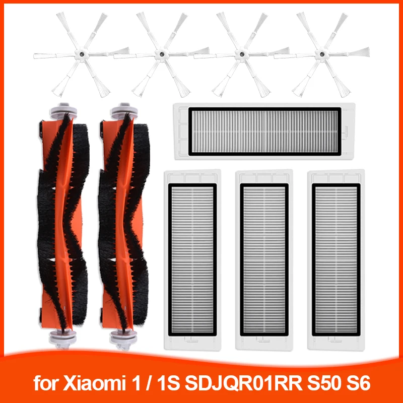 Escovas hepa filtros para xiaomi aspirador de pó 1s sdjqr01rr sdjqr02rr para roborock s5 s50 s51 s6 e4 e5 robô peças