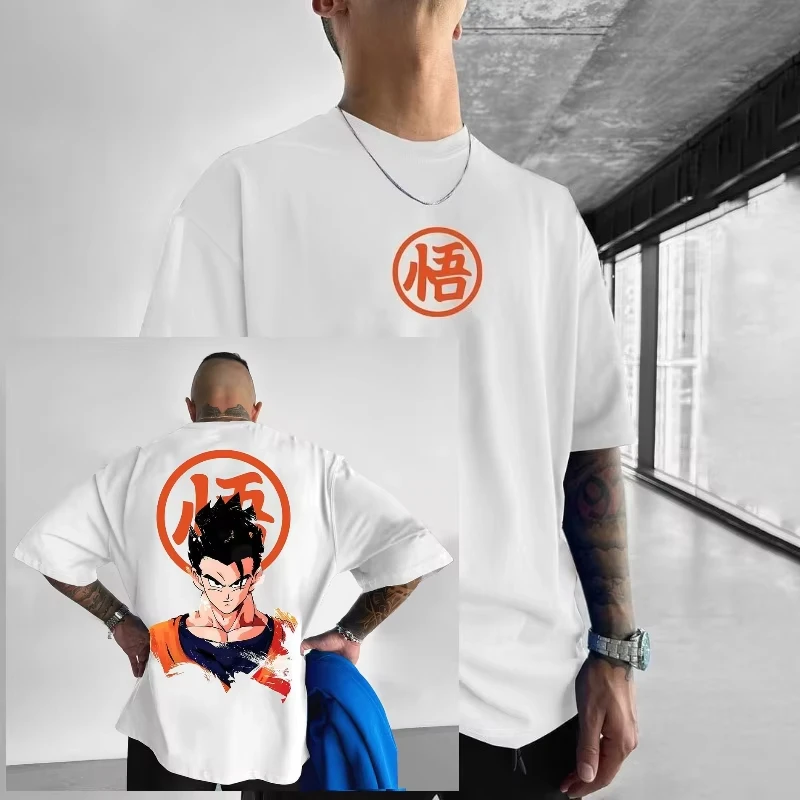 

Dragon Ball из плотного хлопка с принтом DragonBall, анимационная личность, красивый мультфильм для мужчин и женщин, футболка с коротким рукавом