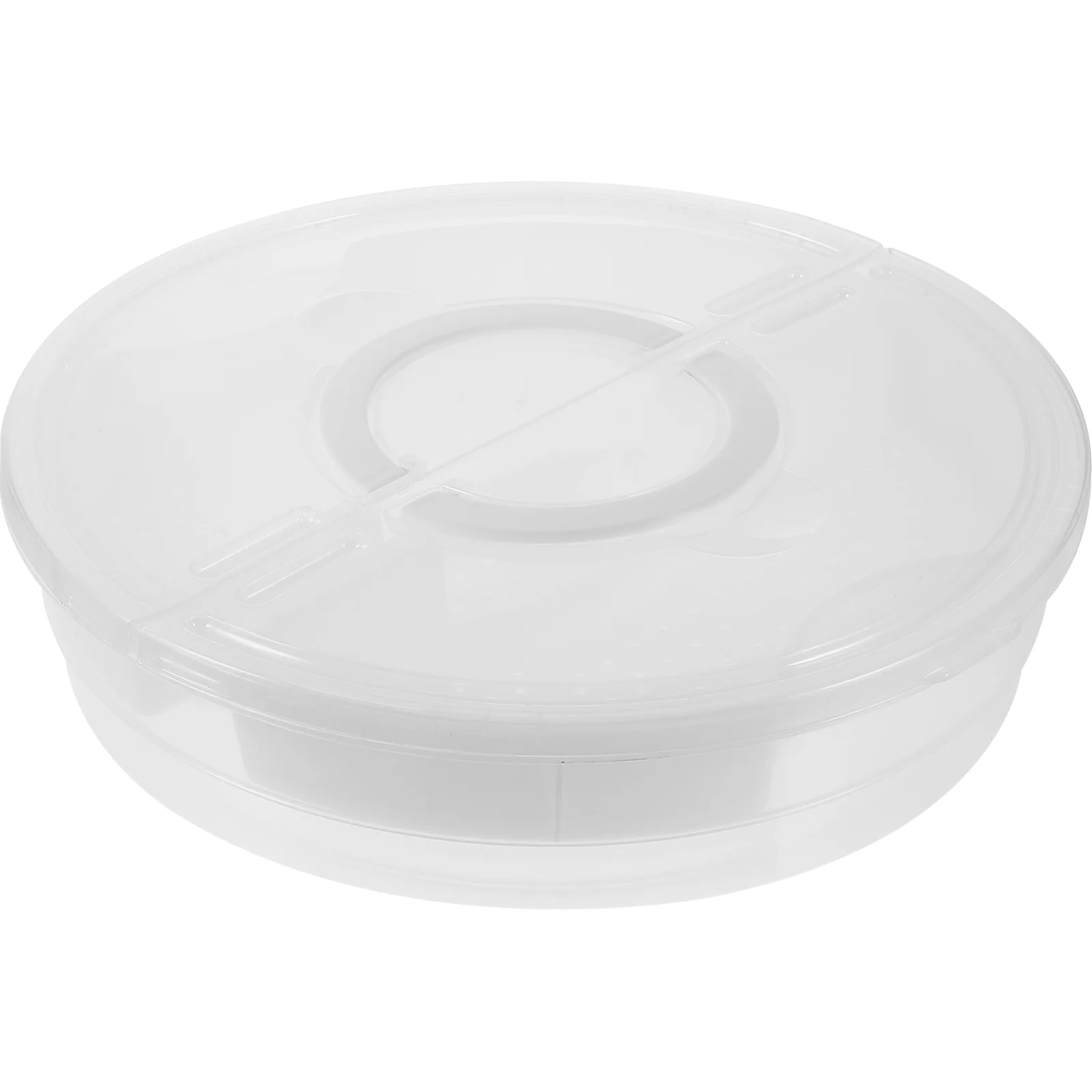 

Pizza Plastic Round Transparent Portable Pie Slice Food Storage Box Candy Dish with Lid Carrier Cell Phone Clear Case Holder