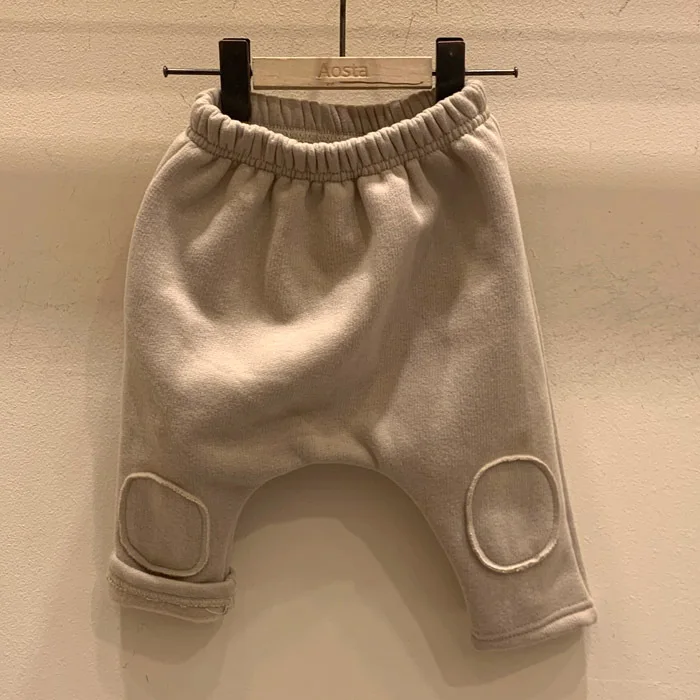 2026 New Thick Autumn Winter Baby Children Casual Leggings Versatile Patches and Plush Pants