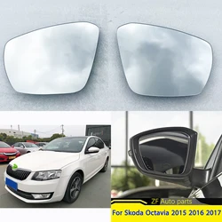 For Skoda Octavia 2015 2016 2017 Auto Accessories Car Side Mirror Lenses Door Wing Rear View Mirrors Glass Lens with Heating
