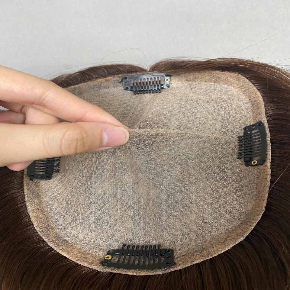 Highlight Honey Blonde Remy Human Hair Toppers in Hair Pieces 150% Density 16x18cm with 4Clips Free Parting Human Hair for Women