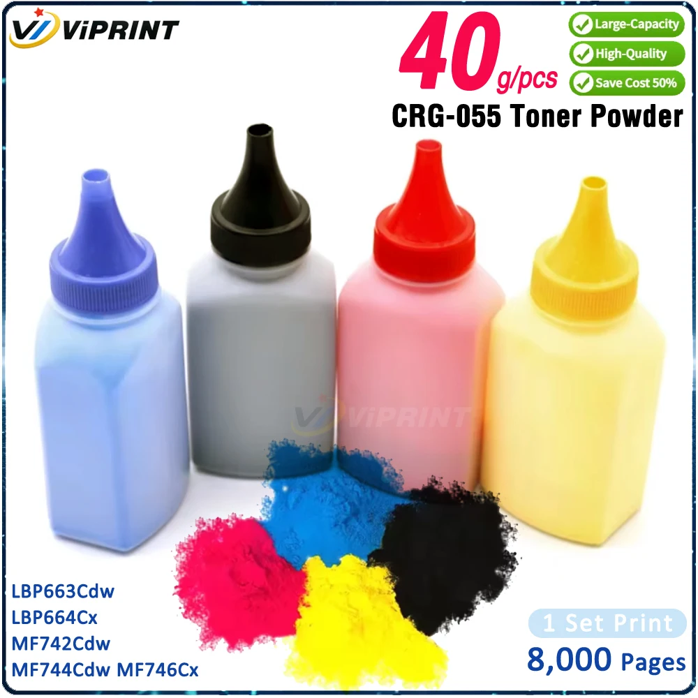 4 x 40g Japan Toner Powder CRG055 Compatible for CANON i-Sensys LBP663Cdw LBP664Cx MF742Cdw MF744Cdw MF746Cx